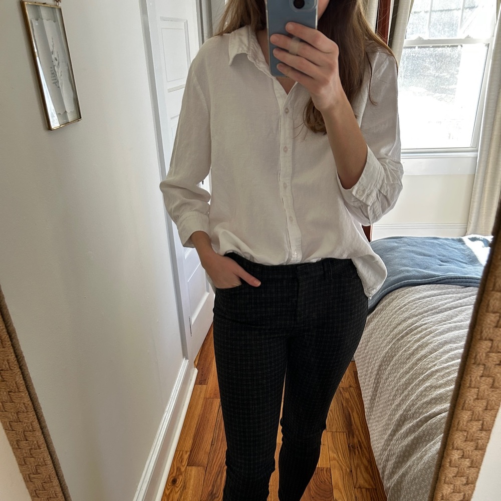 Linen white button up